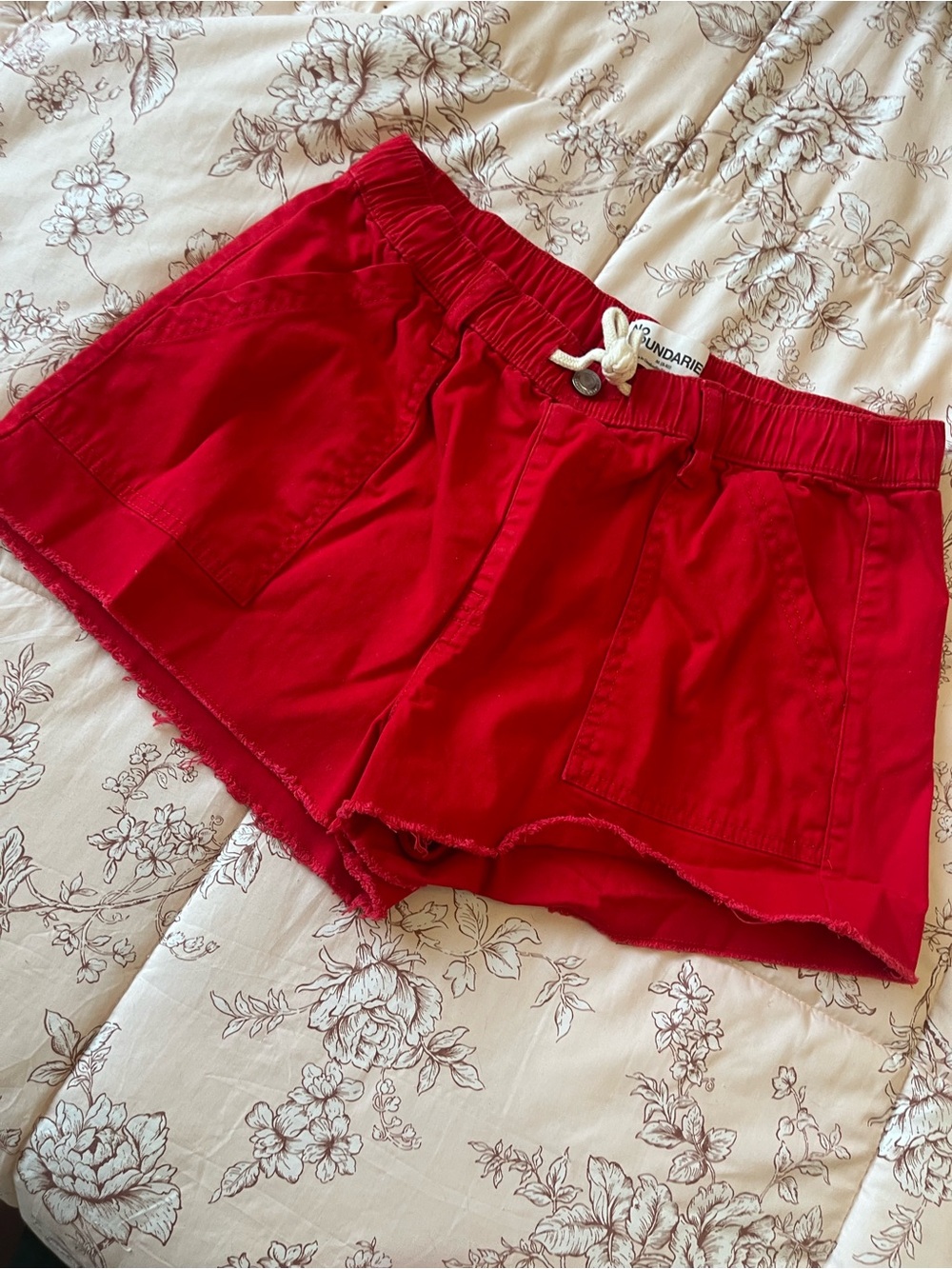 No Boundaries Red Women's Drawstring Casual Shorts